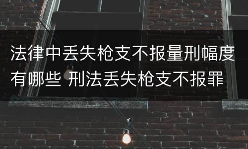 法律中丢失枪支不报量刑幅度有哪些 刑法丢失枪支不报罪