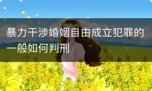 暴力干涉婚姻自由成立犯罪的一般如何判刑