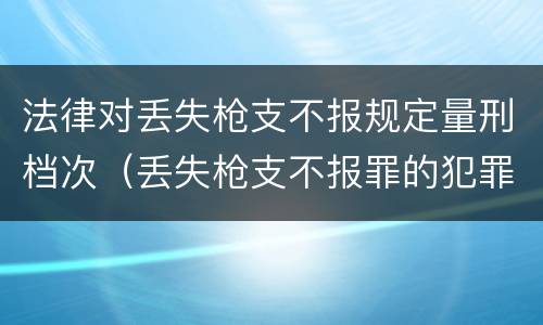 法律对丢失枪支不报规定量刑档次（丢失枪支不报罪的犯罪主体只能是）