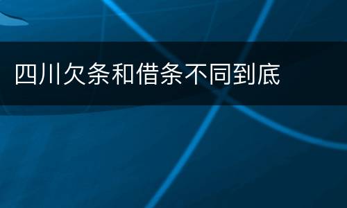 四川欠条和借条不同到底