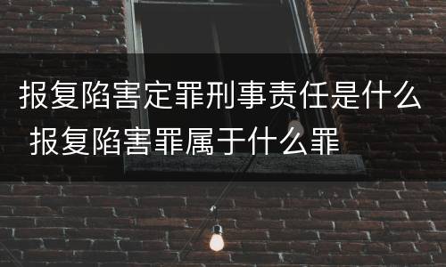 报复陷害定罪刑事责任是什么 报复陷害罪属于什么罪