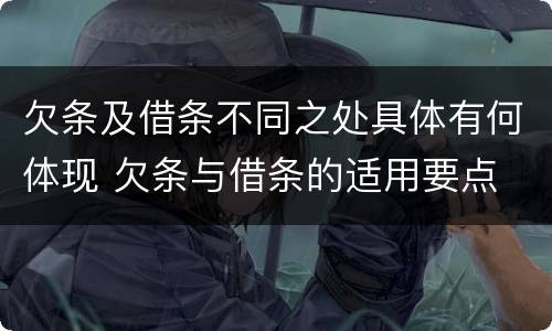 欠条及借条不同之处具体有何体现 欠条与借条的适用要点