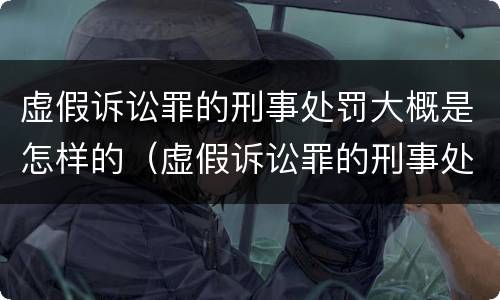 虚假诉讼罪的刑事处罚大概是怎样的（虚假诉讼罪的刑事处罚大概是怎样的结果）