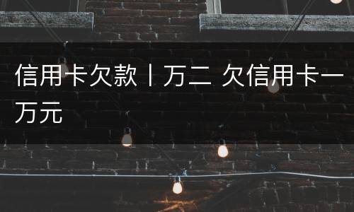 信用卡欠款丨万二 欠信用卡一万元
