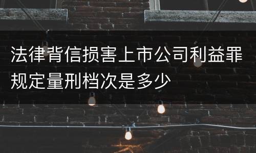法律背信损害上市公司利益罪规定量刑档次是多少