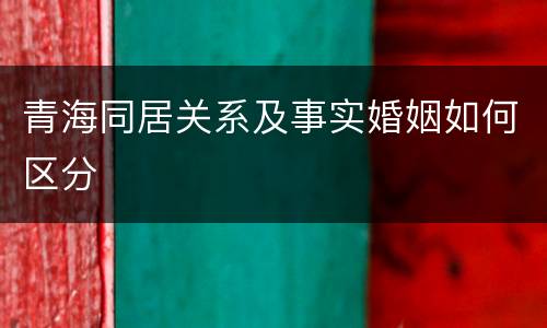 青海同居关系及事实婚姻如何区分