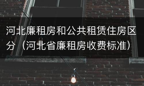 河北廉租房和公共租赁住房区分（河北省廉租房收费标准）