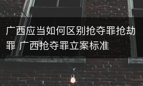 广西应当如何区别抢夺罪抢劫罪 广西抢夺罪立案标准