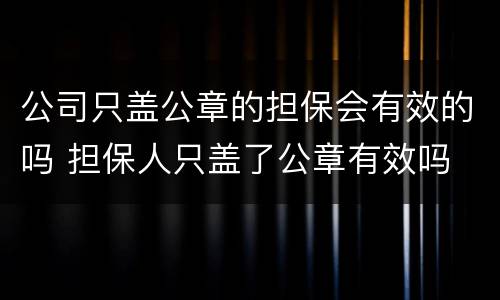 公司只盖公章的担保会有效的吗 担保人只盖了公章有效吗