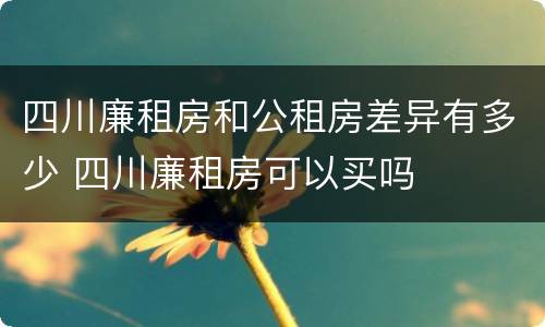 四川廉租房和公租房差异有多少 四川廉租房可以买吗