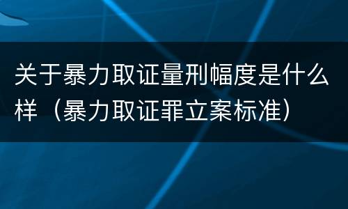 关于暴力取证量刑幅度是什么样（暴力取证罪立案标准）