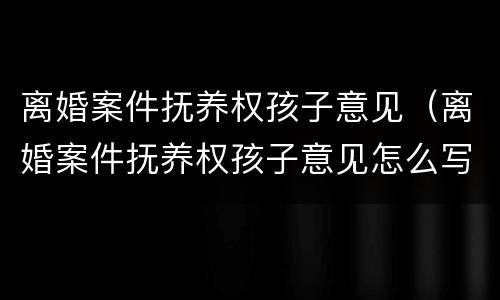 离婚案件抚养权孩子意见（离婚案件抚养权孩子意见怎么写）