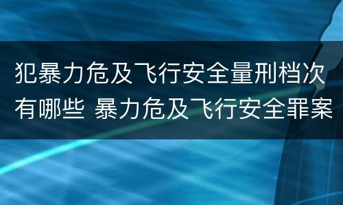 犯暴力危及飞行安全量刑档次有哪些 暴力危及飞行安全罪案例