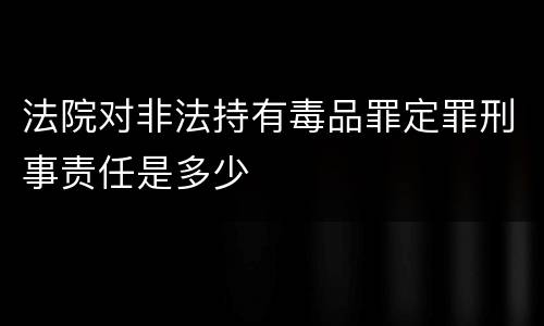 法院对非法持有毒品罪定罪刑事责任是多少