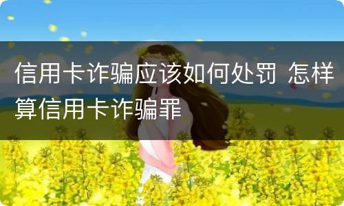 信用卡诈骗应该如何处罚 怎样算信用卡诈骗罪