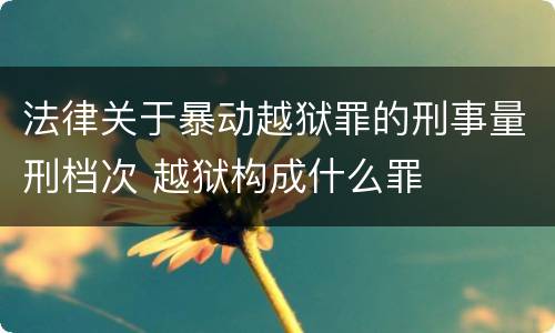 法律关于暴动越狱罪的刑事量刑档次 越狱构成什么罪