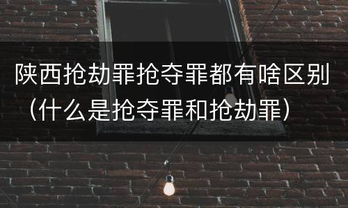 陕西抢劫罪抢夺罪都有啥区别（什么是抢夺罪和抢劫罪）