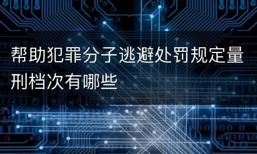 帮助犯罪分子逃避处罚规定量刑档次有哪些