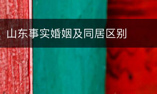 山东事实婚姻及同居区别