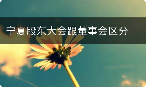 宁夏股东大会跟董事会区分