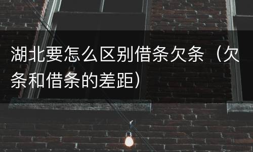 湖北要怎么区别借条欠条（欠条和借条的差距）