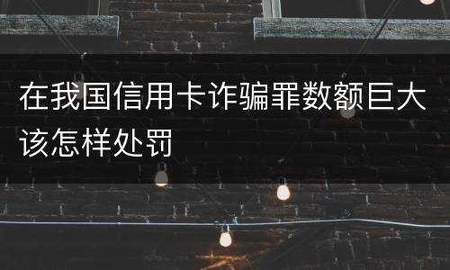 在我国信用卡诈骗罪数额巨大该怎样处罚