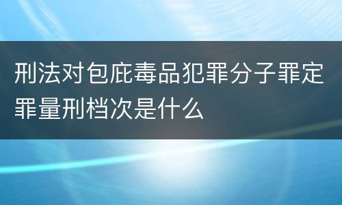 刑法对包庇毒品犯罪分子罪定罪量刑档次是什么