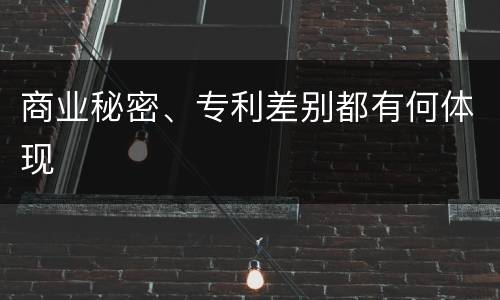 商业秘密、专利差别都有何体现