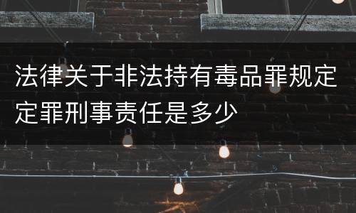 法律关于非法持有毒品罪规定定罪刑事责任是多少