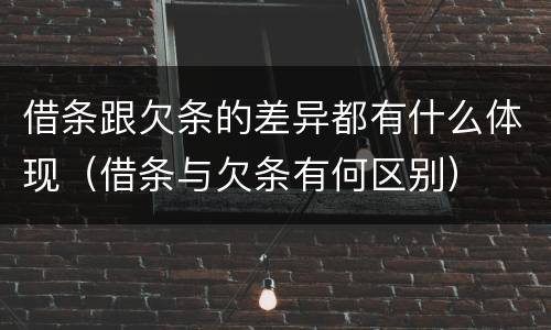 借条跟欠条的差异都有什么体现（借条与欠条有何区别）