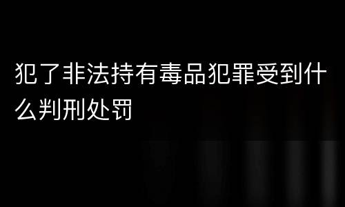 犯了非法持有毒品犯罪受到什么判刑处罚