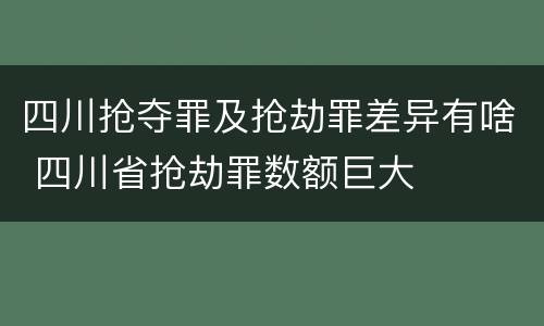 四川抢夺罪及抢劫罪差异有啥 四川省抢劫罪数额巨大