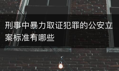 刑事中暴力取证犯罪的公安立案标准有哪些