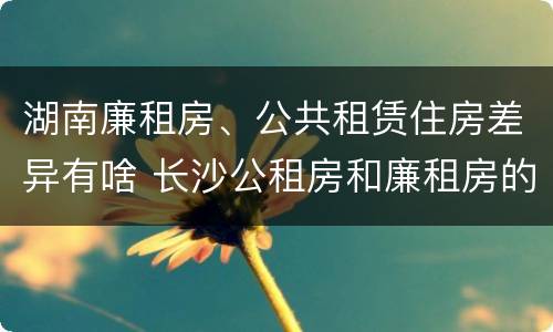 湖南廉租房、公共租赁住房差异有啥 长沙公租房和廉租房的区别