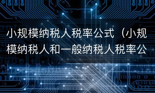 小规模纳税人税率公式（小规模纳税人和一般纳税人税率公式）