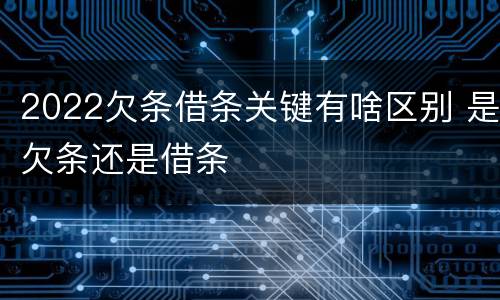 2022欠条借条关键有啥区别 是欠条还是借条