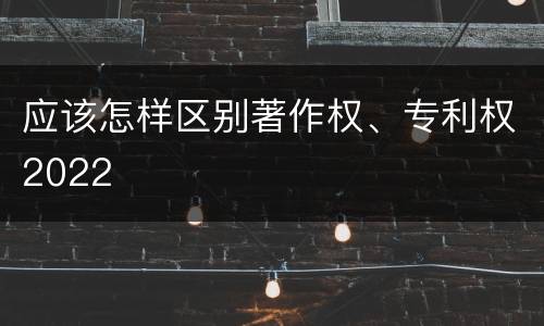 应该怎样区别著作权、专利权2022
