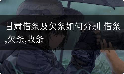 甘肃借条及欠条如何分别 借条,欠条,收条