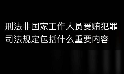 刑法非国家工作人员受贿犯罪司法规定包括什么重要内容