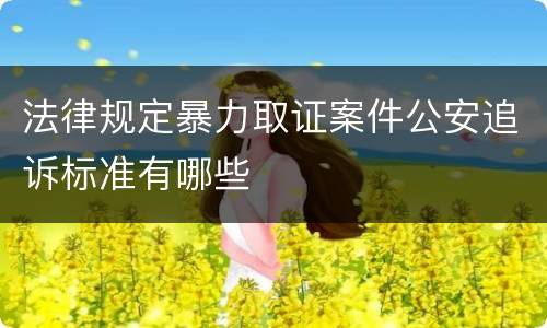 法律规定暴力取证案件公安追诉标准有哪些