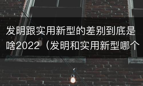 发明跟实用新型的差别到底是啥2022（发明和实用新型哪个好）