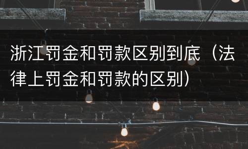 浙江罚金和罚款区别到底（法律上罚金和罚款的区别）