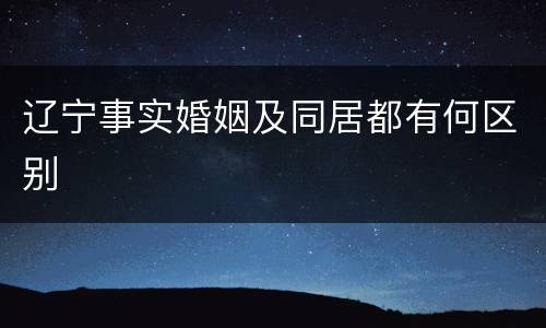 辽宁事实婚姻及同居都有何区别