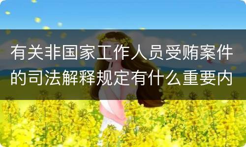 有关非国家工作人员受贿案件的司法解释规定有什么重要内容