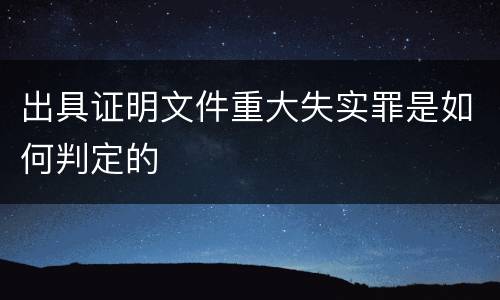 出具证明文件重大失实罪是如何判定的