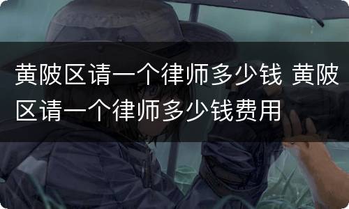 黄陂区请一个律师多少钱 黄陂区请一个律师多少钱费用