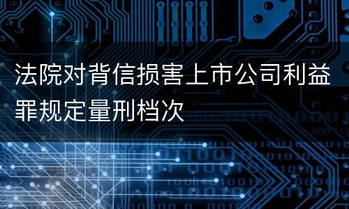 法院对背信损害上市公司利益罪规定量刑档次