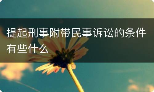 提起刑事附带民事诉讼的条件有些什么