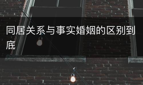 同居关系与事实婚姻的区别到底