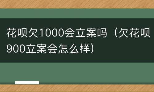 花呗欠1000会立案吗（欠花呗900立案会怎么样）